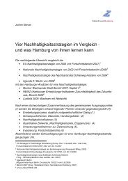 Vergleich von Nachhaltigkeitsstrategien 2009 - Zukunftsrat Hamburg