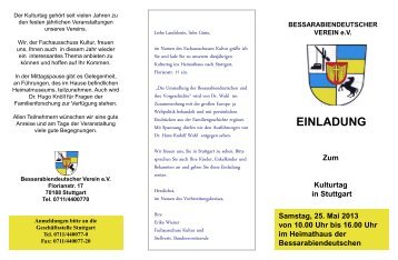 Einladung und Programm - Bessarabiendeutscher Verein eV