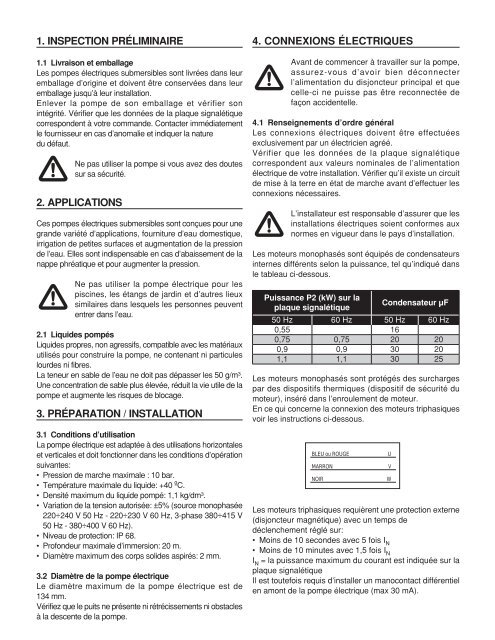 GUIDE D'UTILISATION - Franklin Electric