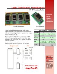 70/100 Volt Transformer Modules - Alcorn McBride, Inc.