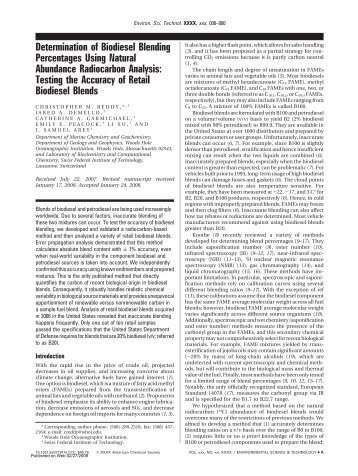 Determination of Biodiesel Blending Percentages Using Natural ...