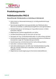 Produktargumente Pelletkaminofen PKO 8 - Oertli