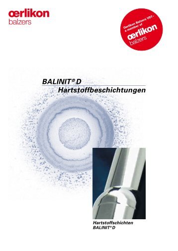 BALINIT® D Hartstoffbeschichtungen Hartstoffschichten - Balzers