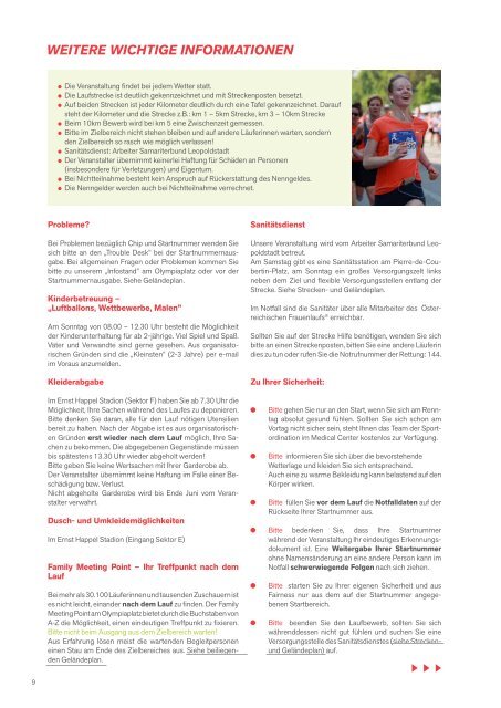 Infos und Programm 2012 - Österreichischer Frauenlauf