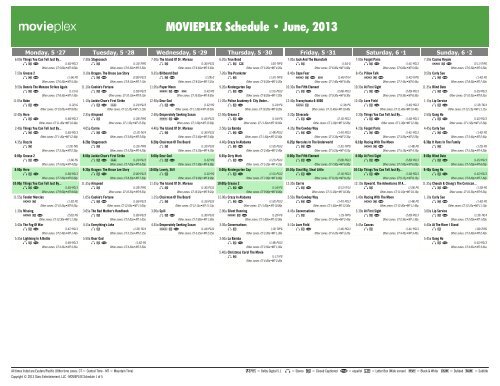 MOVIEPLEX Schedule - June, 2013 - Starz