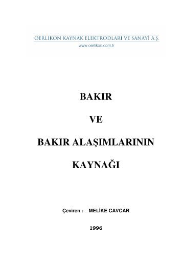 BAKIR VE BAKIR ALAÅžIMLARININ KAYNAÄžI Ã‡eviren - Oerlikon