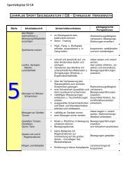 Lehrplan Sport Sekundarstufe I G8 - Gymnasium Herkenrath