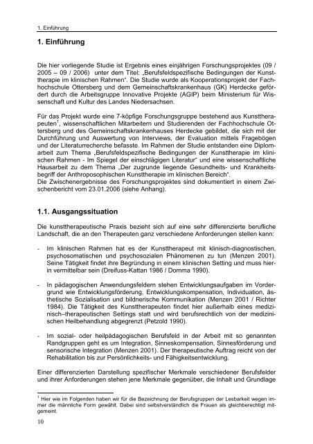 Abschlussbericht als PDF - Institut fÃ¼r Kunsttherapie und Forschung