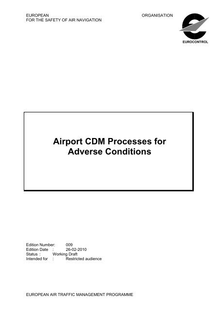 Airport CDM Processes for Adverse Conditions