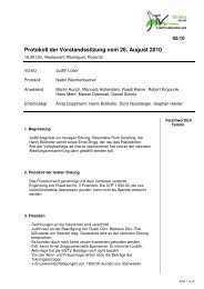 Protokoll der Vorstandssitzung vom 26. August 2010