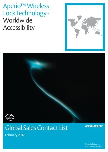 Global Sales Contact List - Access Control Solutions from ASSA ...