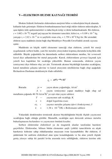 Vâ€”ELEKTRON HUZME KAYNAÄžI TEOR S - Oerlikon