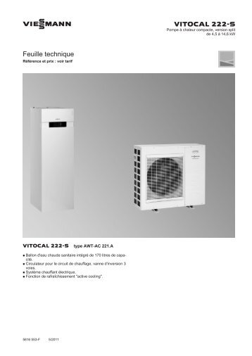 Feuille technique Vitocal 222-S2.5 MB - Viessmann