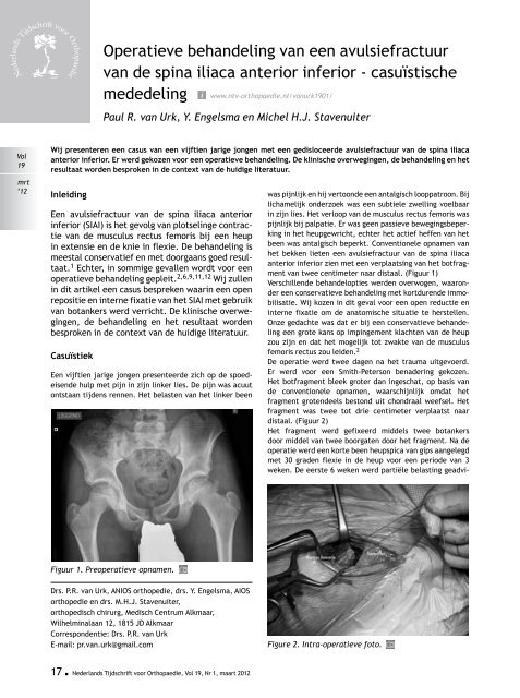 ONederlands Tijdschrift voor - Nederlands Tijdschrift voor Orthopaedie