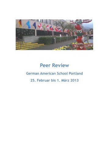 Peer Review - The German American School of Portland