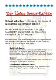 Der kleine Sauna-Knigge als download. - Stadtwerke Bad Homburg