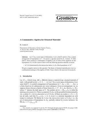 A Commutative Algebra for Oriented Matroids