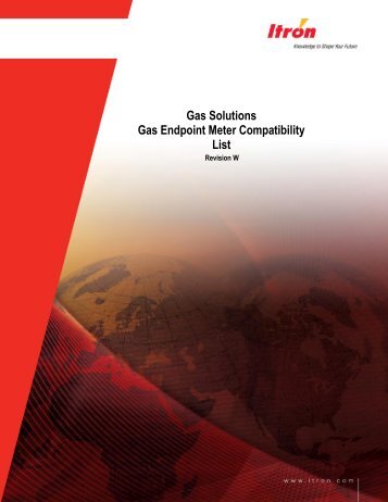Gas Solutions Gas Endpoint Meter Compatibility List - Itron