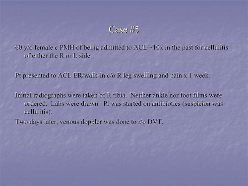 Acute Clinical Presentation of Charcot Arthropathy