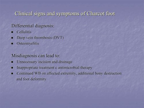 Acute Clinical Presentation of Charcot Arthropathy