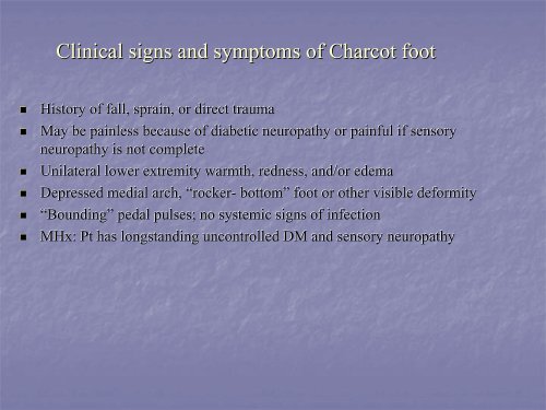 Acute Clinical Presentation of Charcot Arthropathy