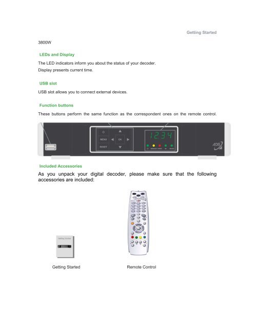 As you unpack your digital decoder, please make sure that the ...