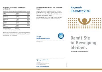 Flyer zu ChondroVital - Burgerstein Vitamine