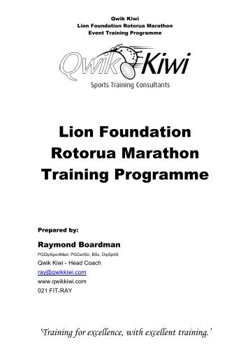 Lion Foundation Rotorua Marathon Training ... - eventdirector