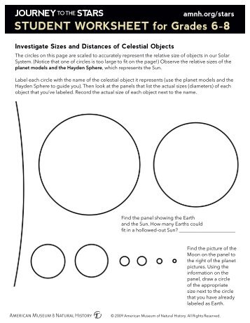 STUDENT WORKSHEET for Grades 6-8 - American Museum of ...