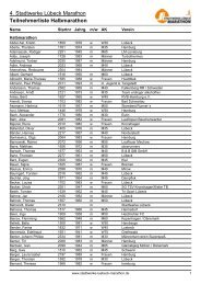 4. Stadtwerke Lübeck Marathon Teilnehmerliste Halbmarathon