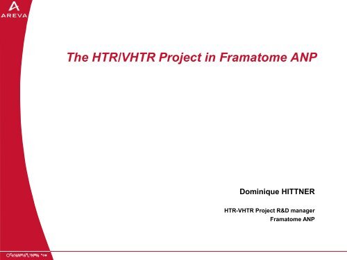 The HTR/VHTR Project in Framatome ANP - SMR