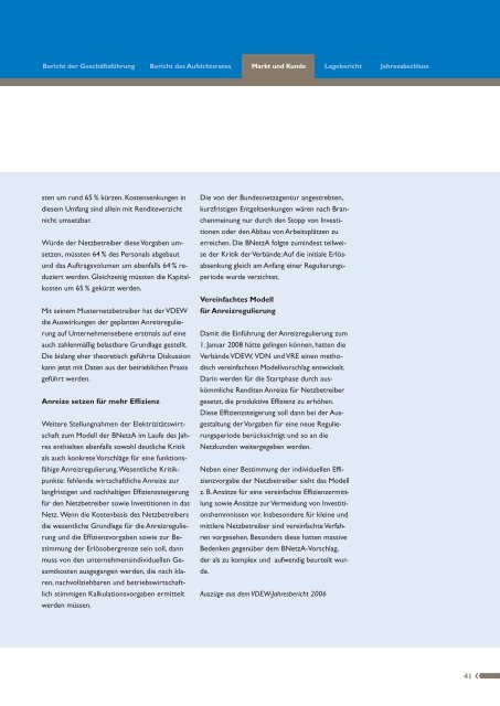 Geschäftsbericht 2005/2006 - Stadtwerke Huntetal