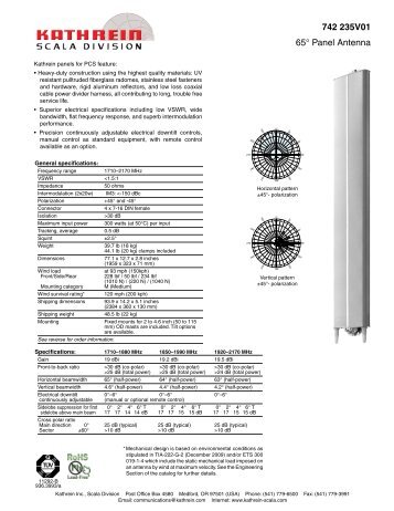 742 235V01 65Â° Panel Antenna - Kathrein Scala Division