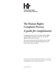 A guide for complainants - Alberta Human Rights Commission