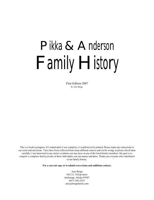 Pikka & Anderson Family History - Nathan, Amy, Madison and Ethan ...