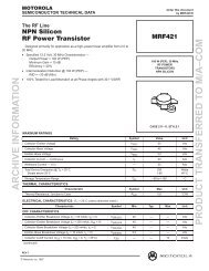 Motorola MRF421 transistor DataSheet (PDF) - EA1DDO