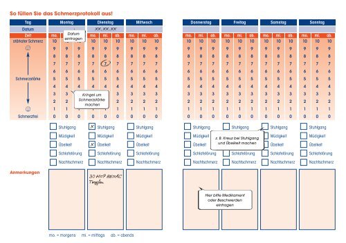 Schmerztagebuch