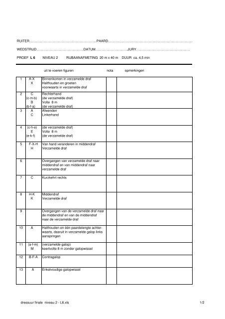 dressuur finale niveau 2 - L6 - VLP