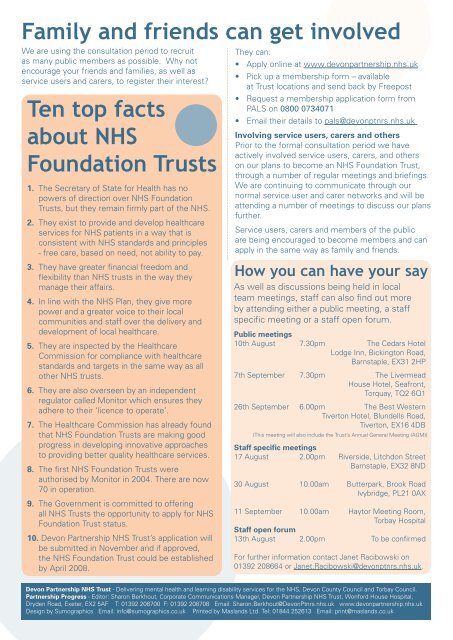 NHS Foundation Trust - Devon Partnership NHS Trust