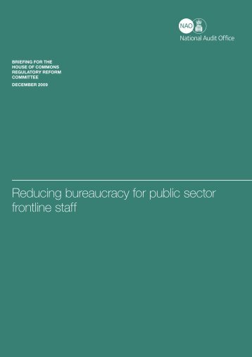 Reducing bureaucracy for public sector frontline staff: Briefing for the ...