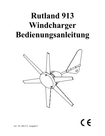 Rutland 913 Windcharger Bedienungsanleitung