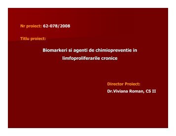 Biomarkeri si agenti de chimiopreventie in ... - Prezentare