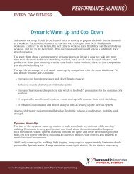 Dynamic Warm Up and Cool Down - Therapeutic Associates