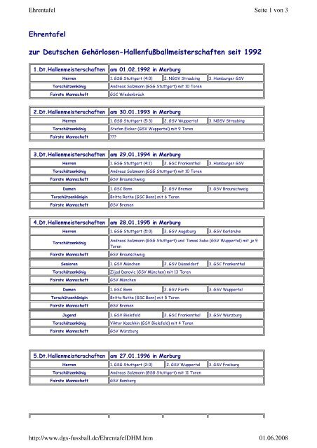 1991-2001 - DGS-Fußball.de