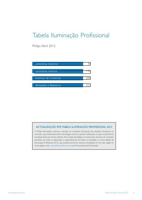 Tabela IluminaÃ§Ã£o Profissional - Philips