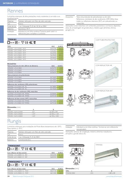 Tabela IluminaÃ§Ã£o Profissional - Philips