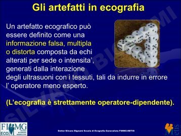 Gli Artefatti in Ecografia - Parte I - Dott. Silvano Bignami - Sito web MIEI