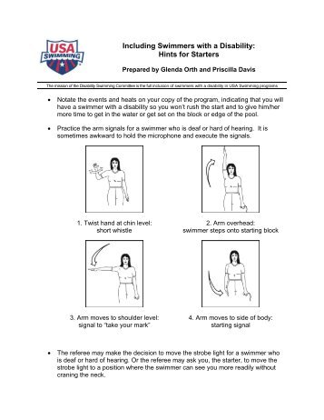 Hints for Starters - USA Swimming