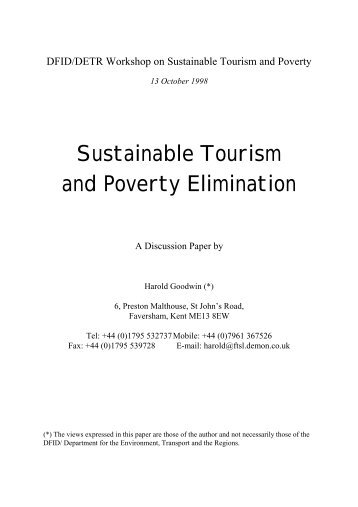 Sustainable Tourism and Poverty Elimination - Turismo Sostenible ...