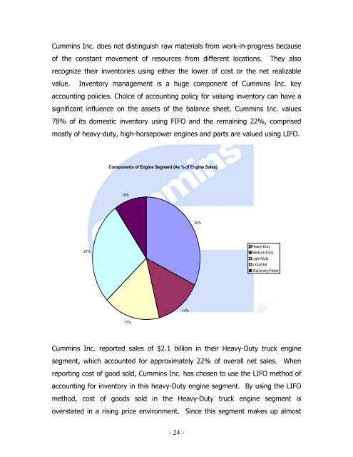 Cummins Inc. Equity Valuation and Analysis